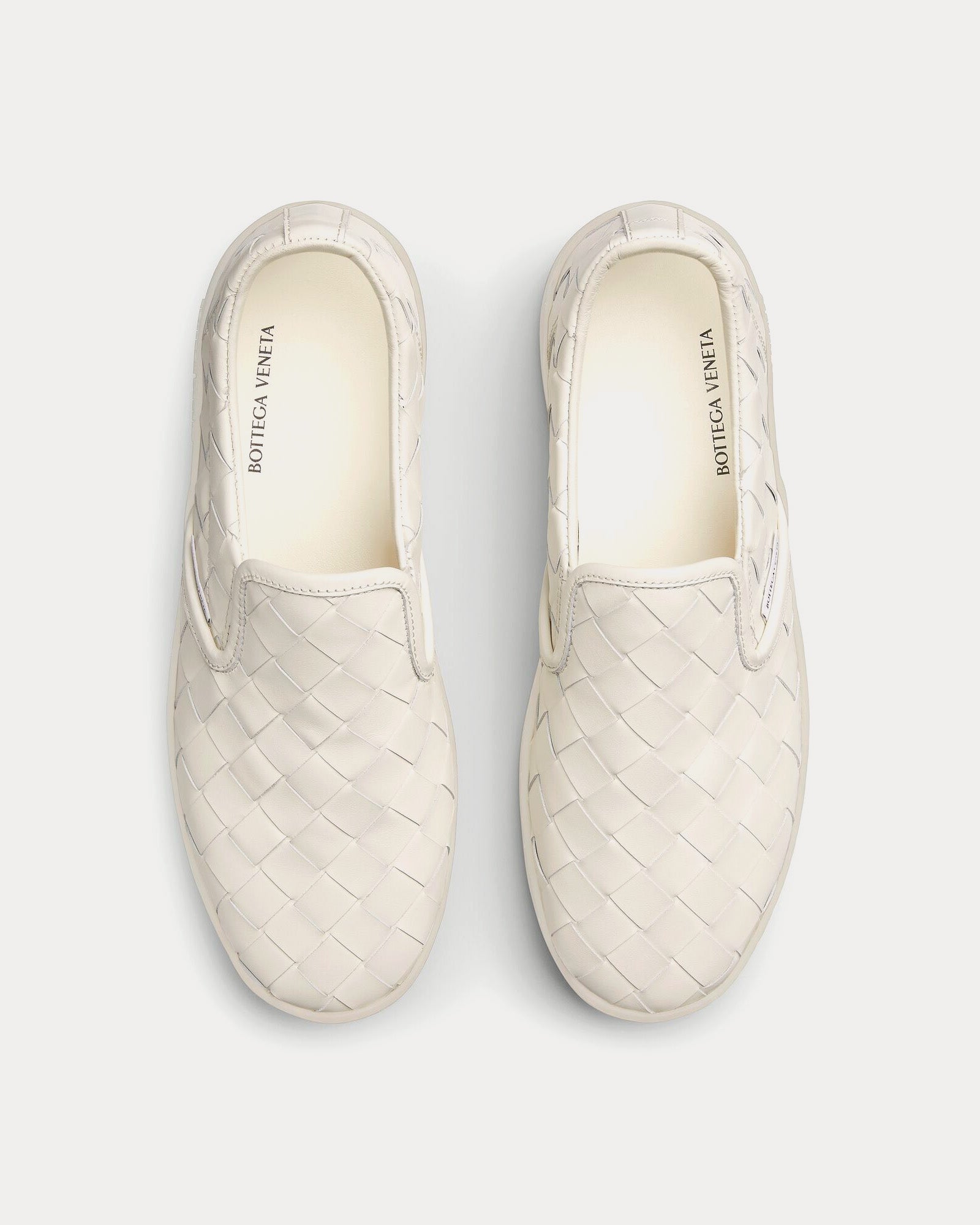 Bottega Veneta Sawyer Intrecciato White Slip On Sneakers - 2