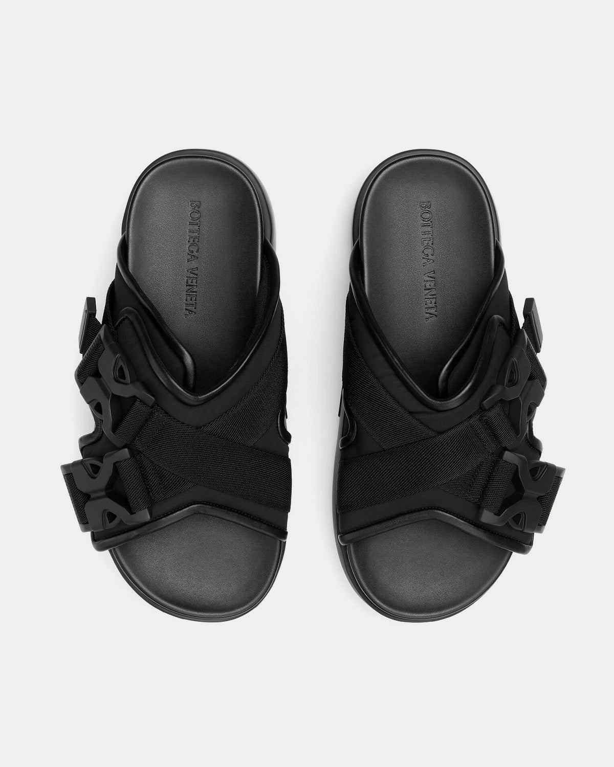 Bottega Veneta Snap Slide Black Sandals - 2