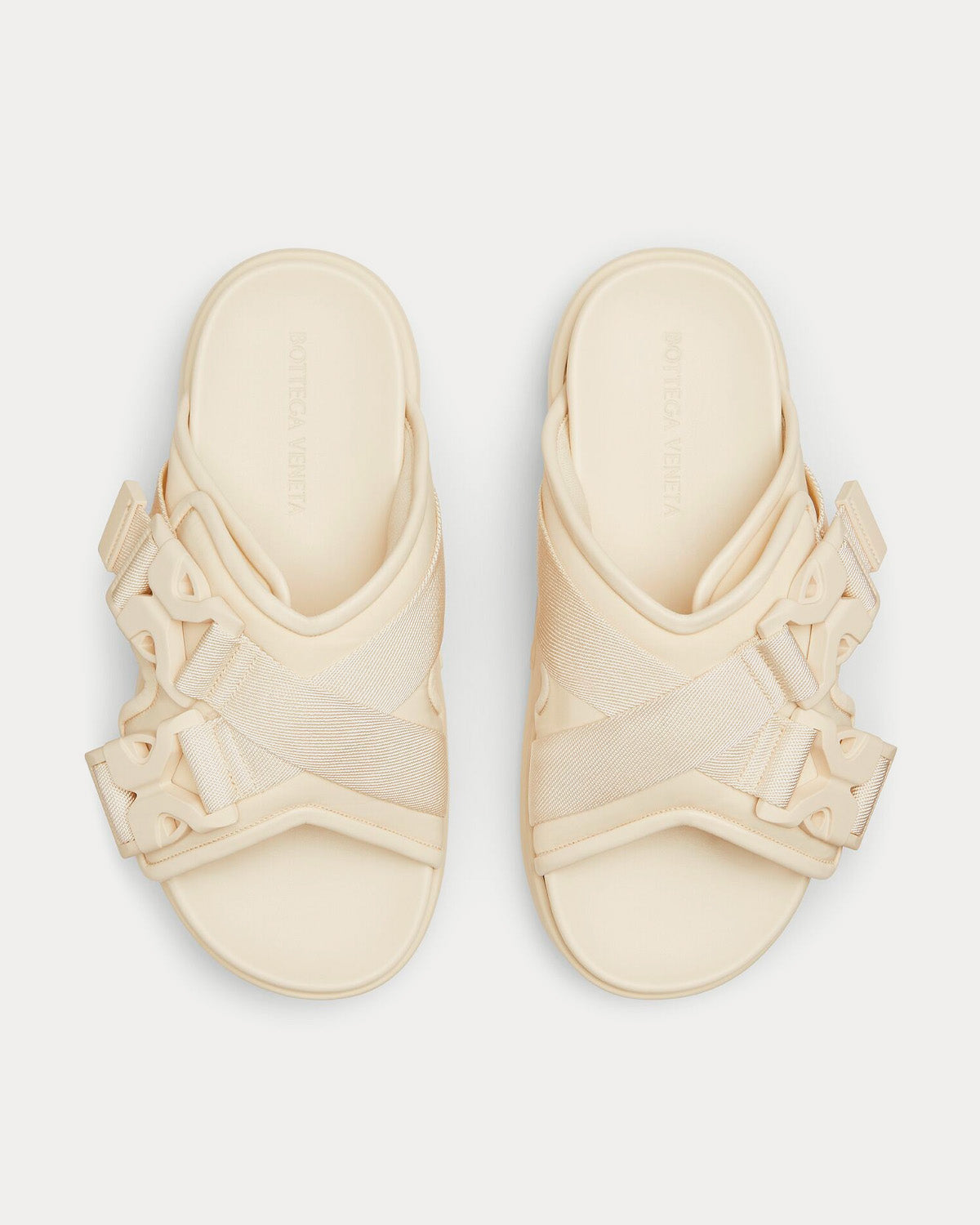 Bottega Veneta Snap Slide Sea Salt Sandals - 2