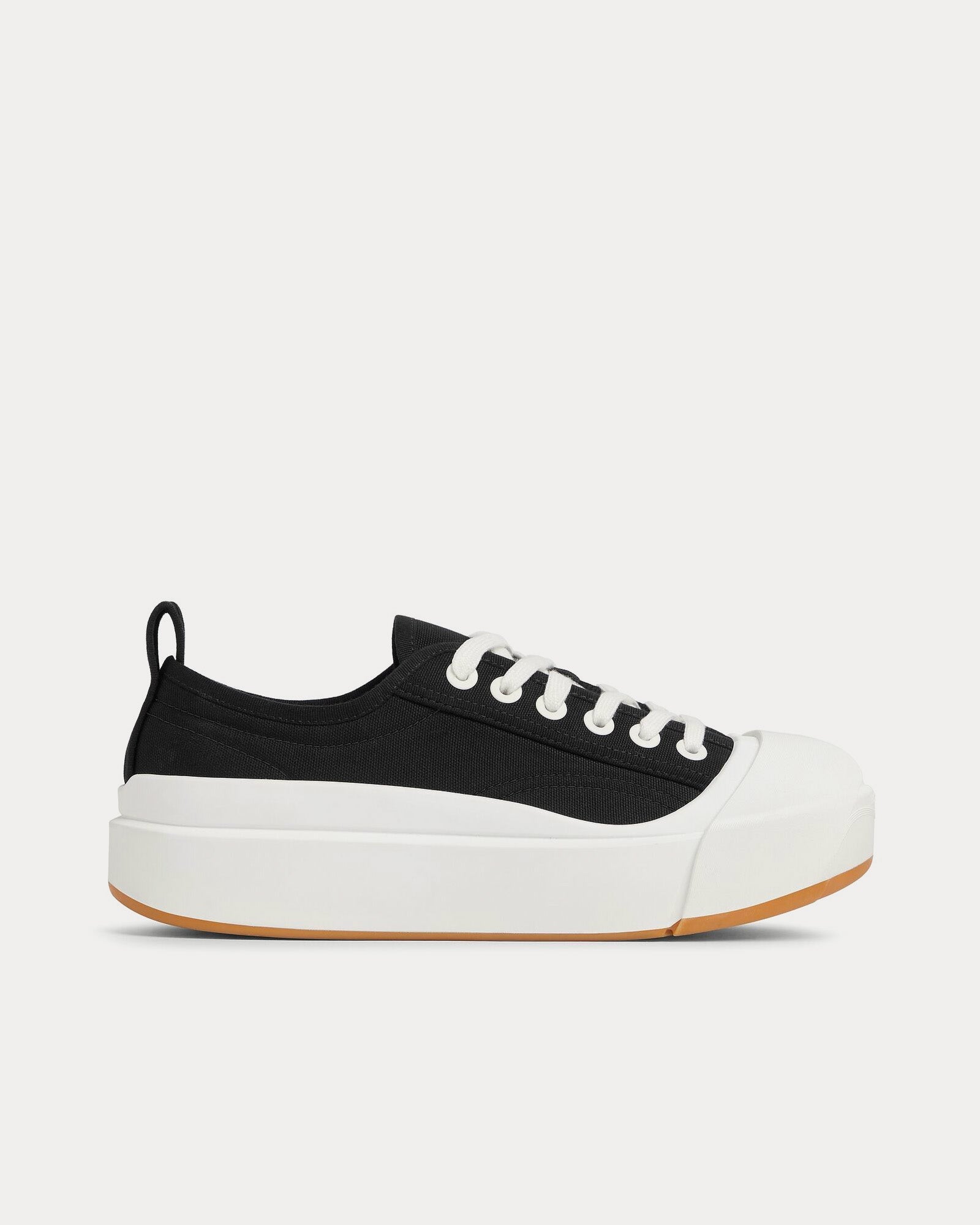 Bottega Veneta Vulcan Platform Canvas Black / White Low Top Sneakers - 1