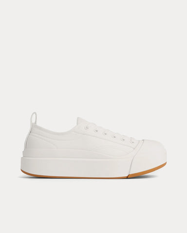 Bottega Veneta Vulcan Platform Canvas Optic White Low Top Sneakers