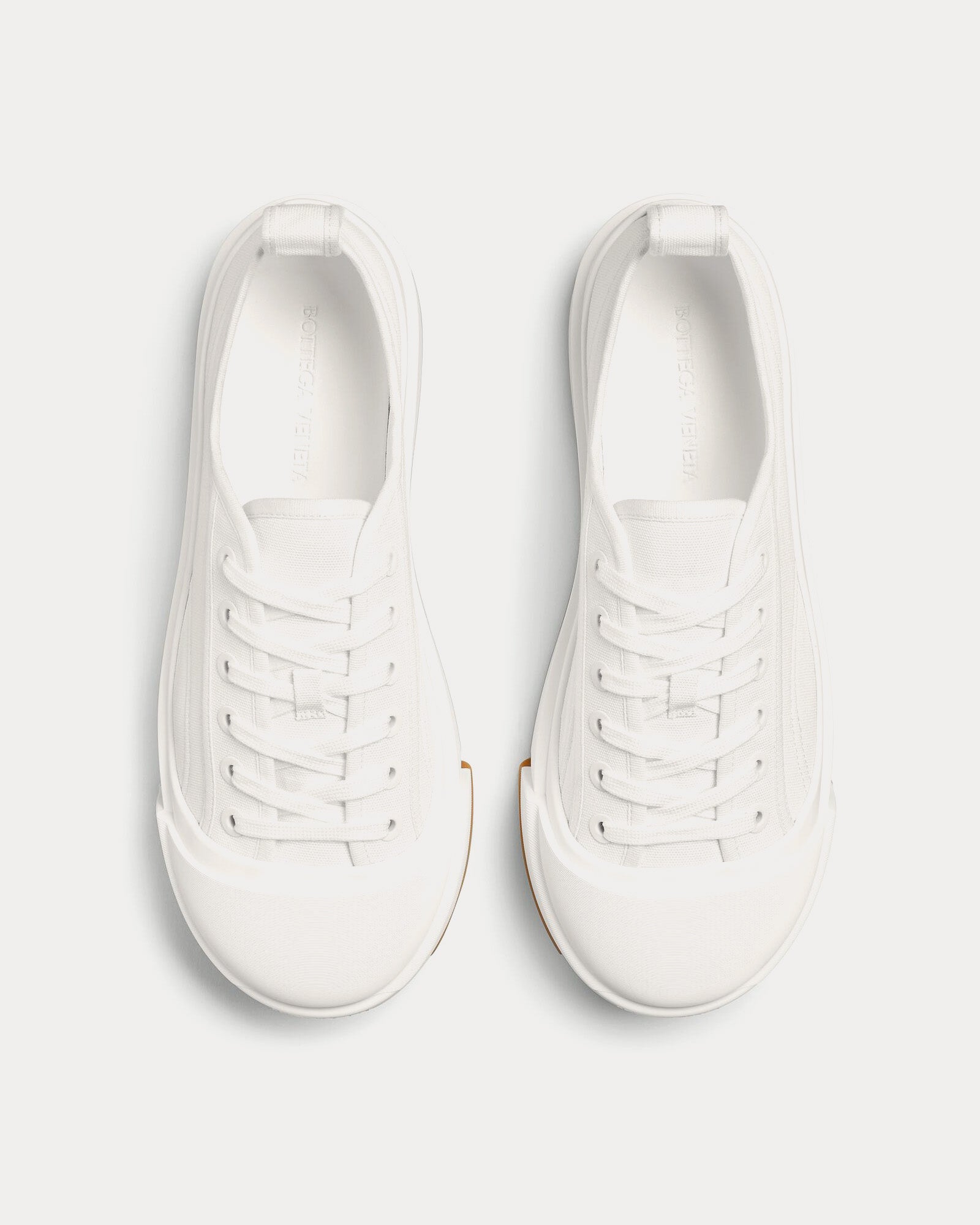 Bottega Veneta Vulcan Platform Canvas Optic White Low Top Sneakers - 2