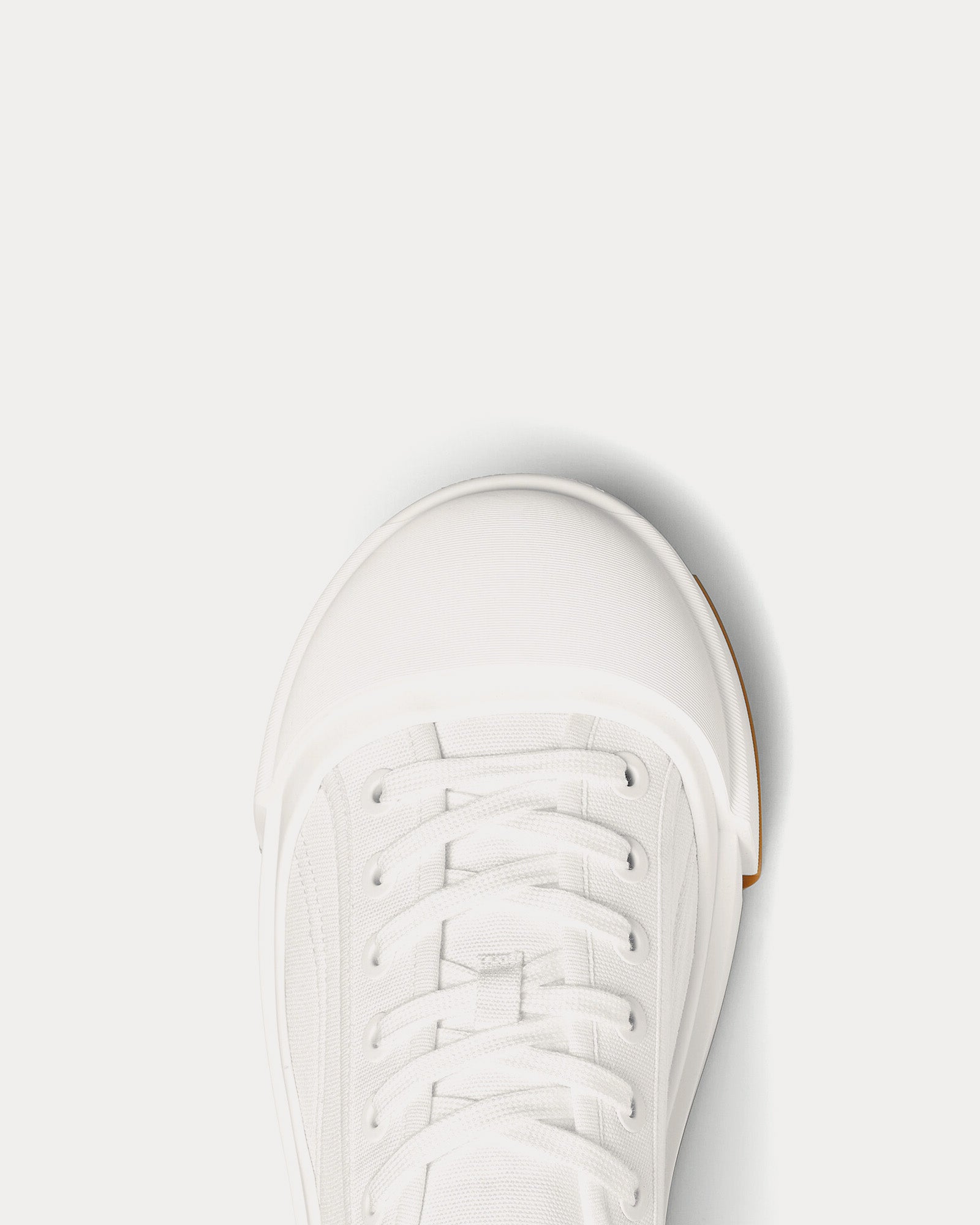 Bottega Veneta Vulcan Platform Canvas Optic White Low Top Sneakers - 5