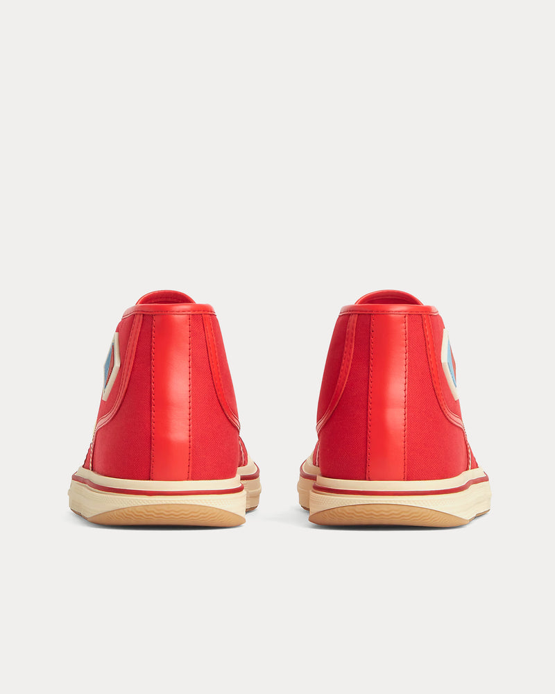 Bottega Veneta Eliot Canvas & Leather Scarlet / Tomato High Top Sneakers - 3