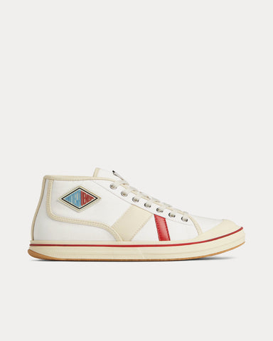 Bottega Veneta Eliot Canvas & Leather White / Sea Salt High Top Sneakers