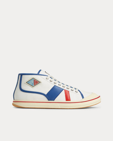 Bottega Veneta Eliot Canvas & Leather White / Surf High Top Sneakers