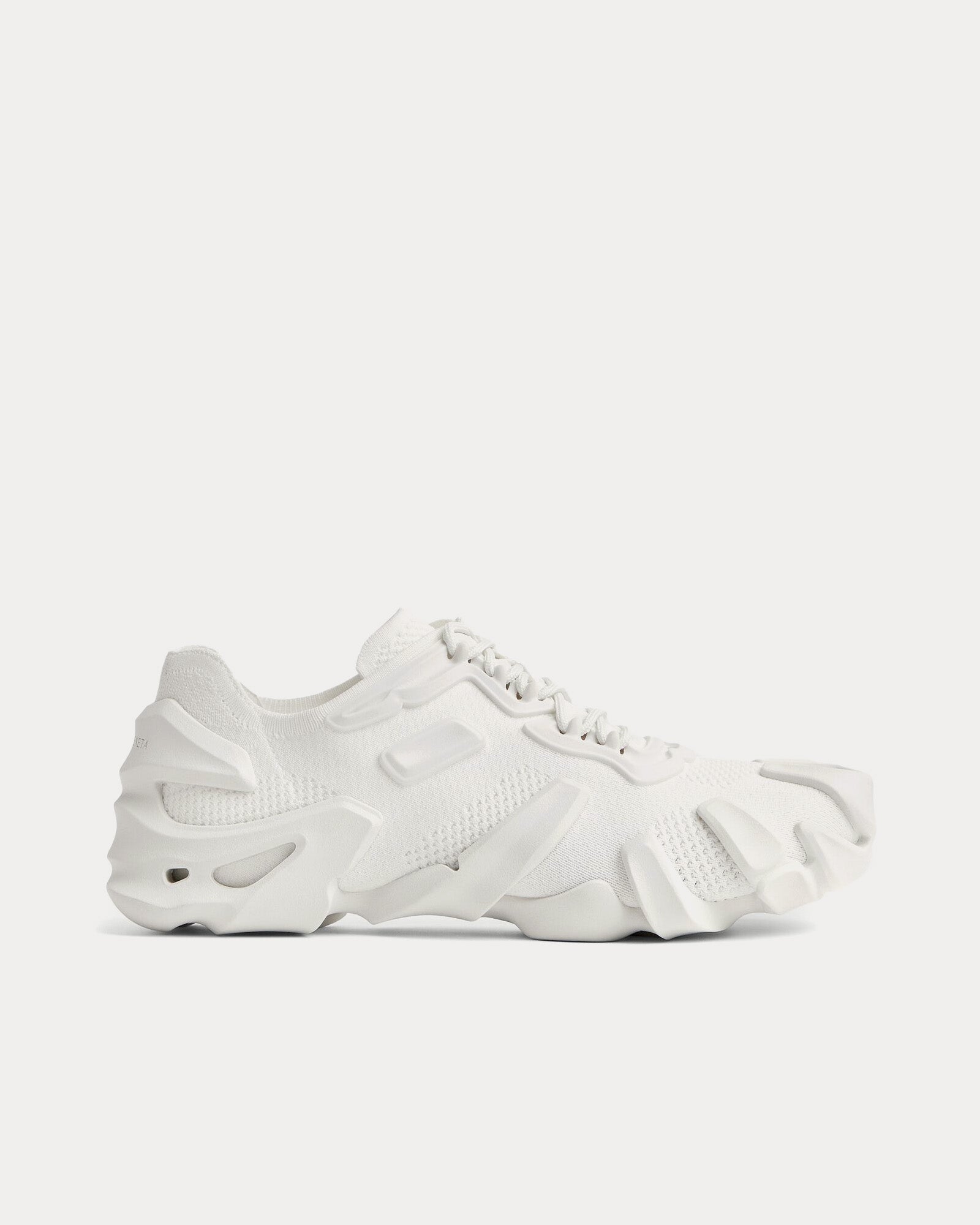 Bottega Veneta Flex Technical Knit Optic White Low Top Sneakers - 1