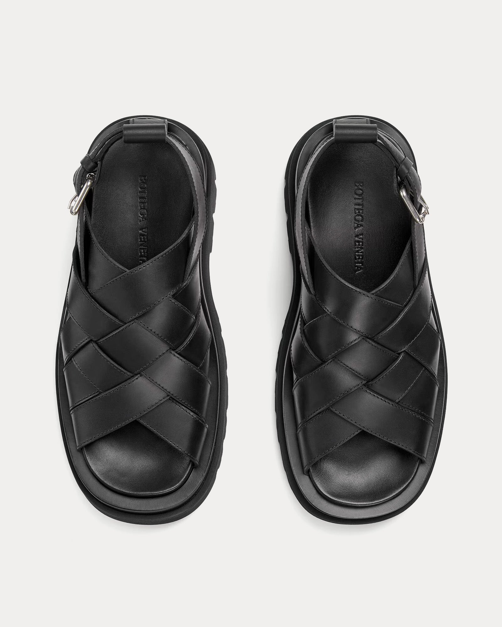 Bottega Veneta Lug Strap Black Sandals - 2