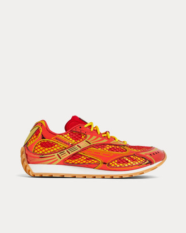 Bottega Veneta Orbit Metallic Red / Sherbert Low Top Sneakers