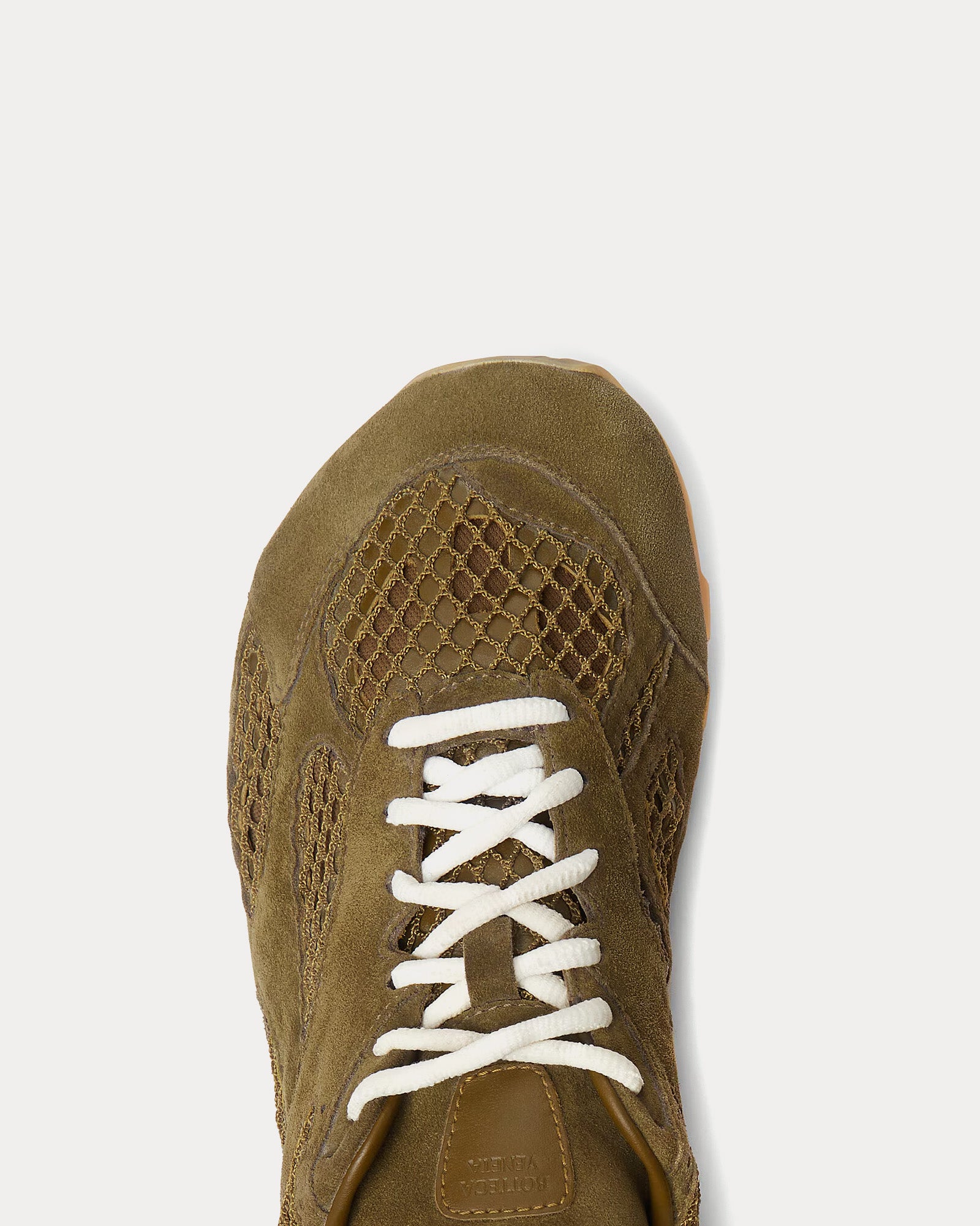 Bottega Veneta Orbit Suede & Mesh Olive Oil Low Top Sneakers - 5