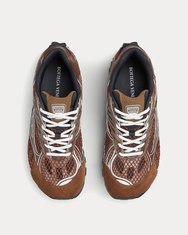 Bottega Veneta Orbit Lightweight Technical Fabric, Suede & Mesh Star Anise / Pinecone Low Top Sneakers - 2