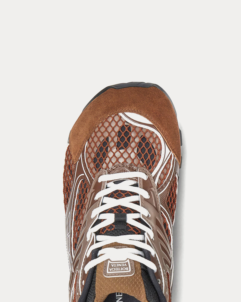 Bottega Veneta Orbit Lightweight Technical Fabric, Suede & Mesh Star Anise / Pinecone Low Top Sneakers - 4