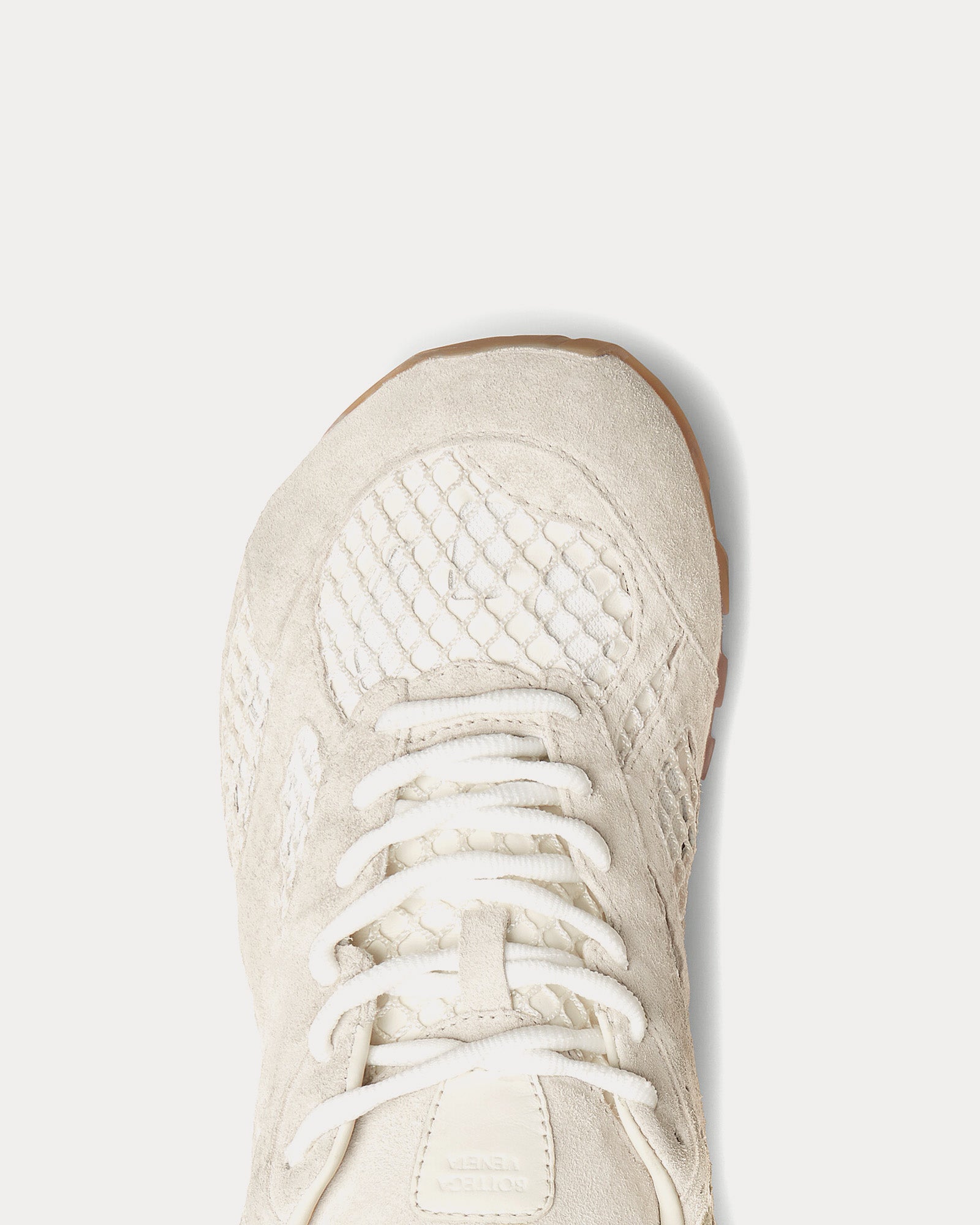 Bottega Veneta Orbit Suede & Mesh Sea Salt Low Top Sneakers - 4