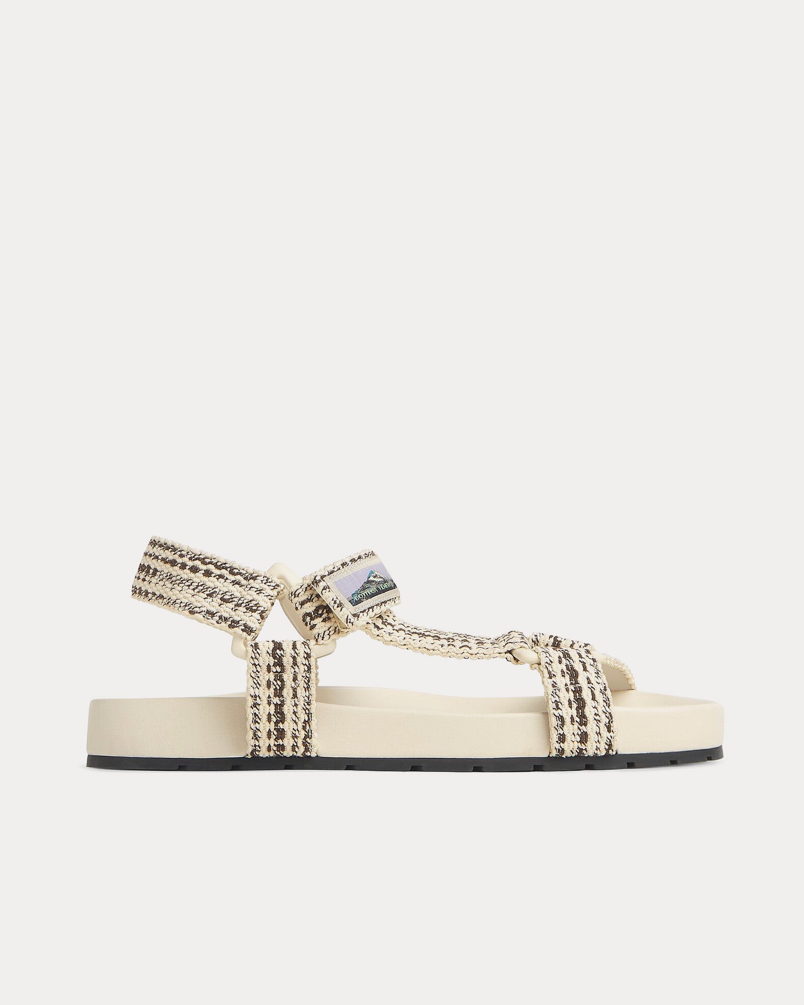 Bottega Veneta Trip Ribbon Fabric Sea Salt / Mole Sandals - 1