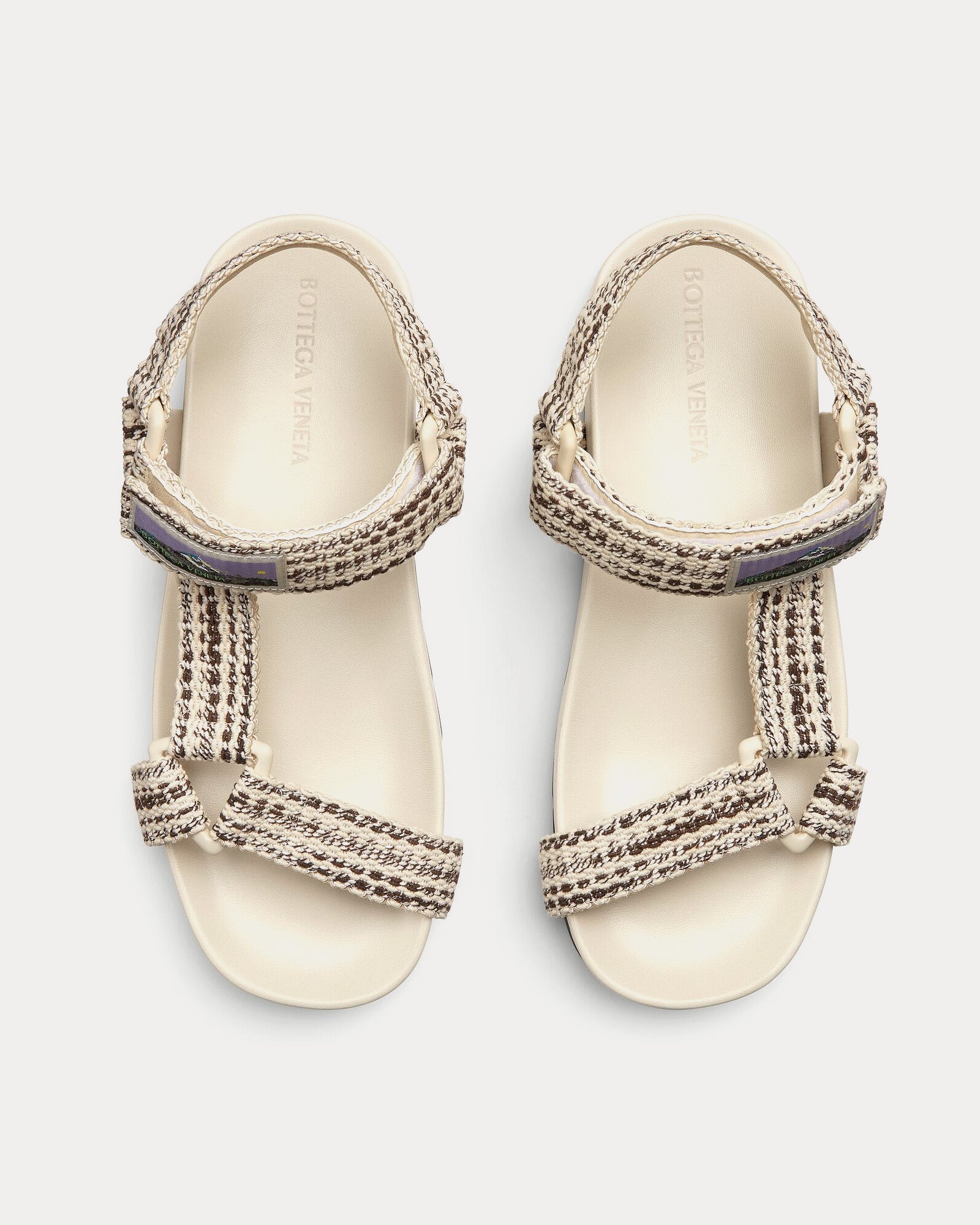 Bottega Veneta Trip Ribbon Fabric Sea Salt / Mole Sandals - 2