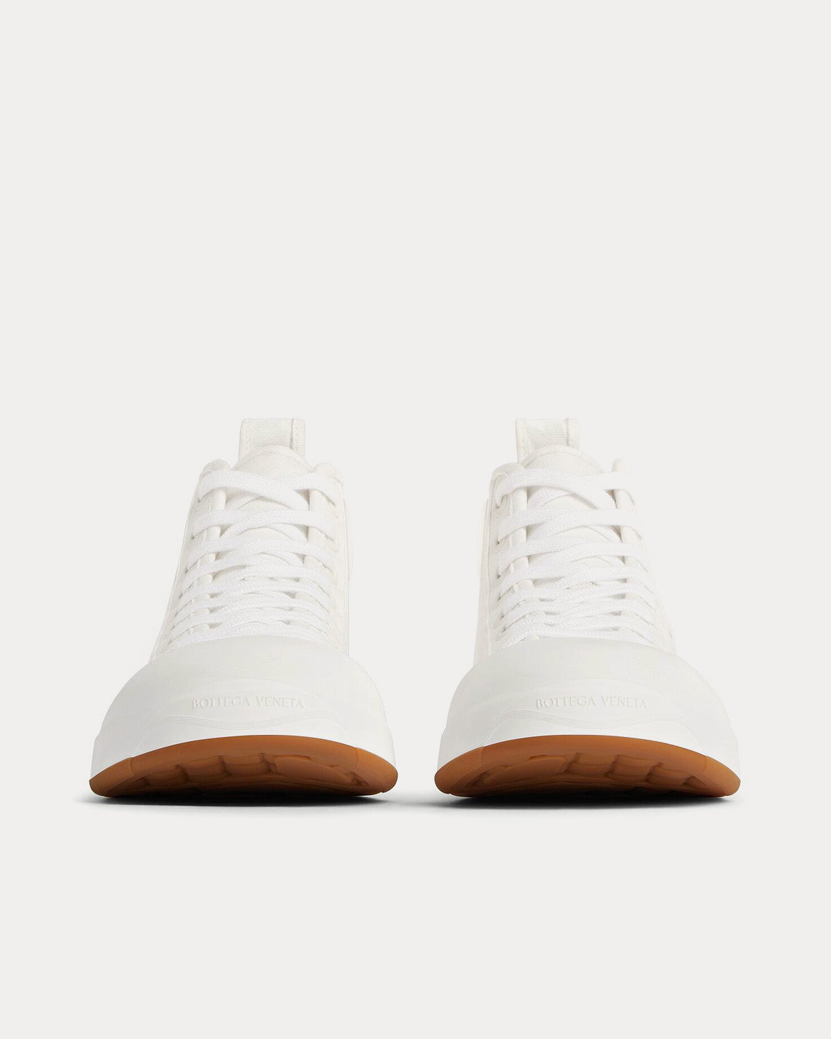 Bottega Veneta Vulcan Canvas Optic White High Top Sneakers - 3