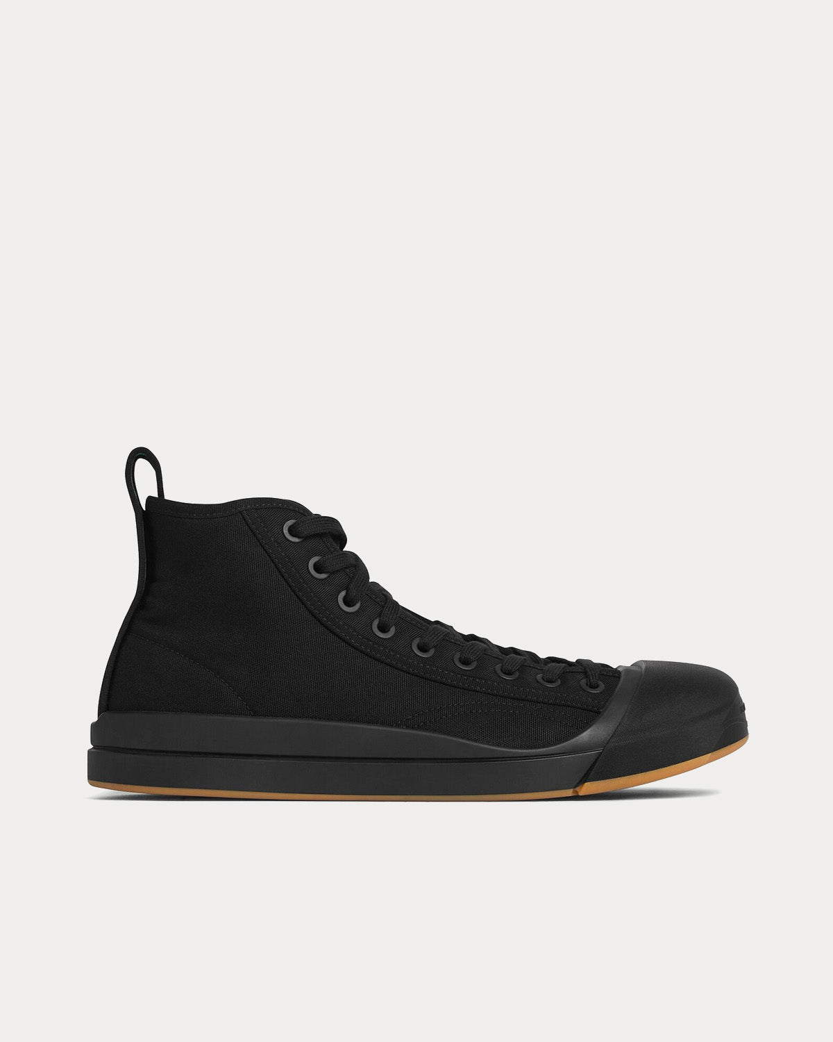 Bottega Veneta Vulcan Canvas Black High Top Sneakers - 1