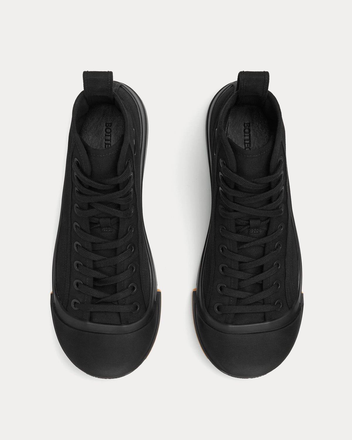 Bottega Veneta Vulcan Canvas Black High Top Sneakers - 2