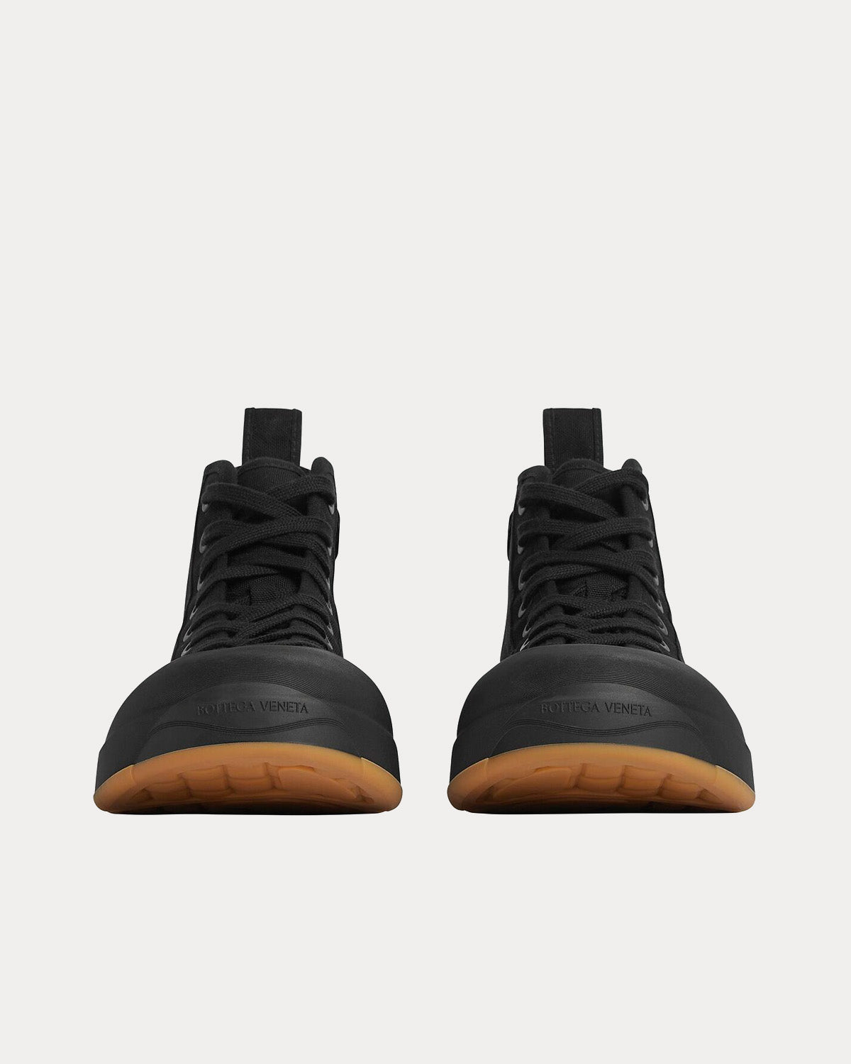 Bottega Veneta Vulcan Canvas Black High Top Sneakers - 3