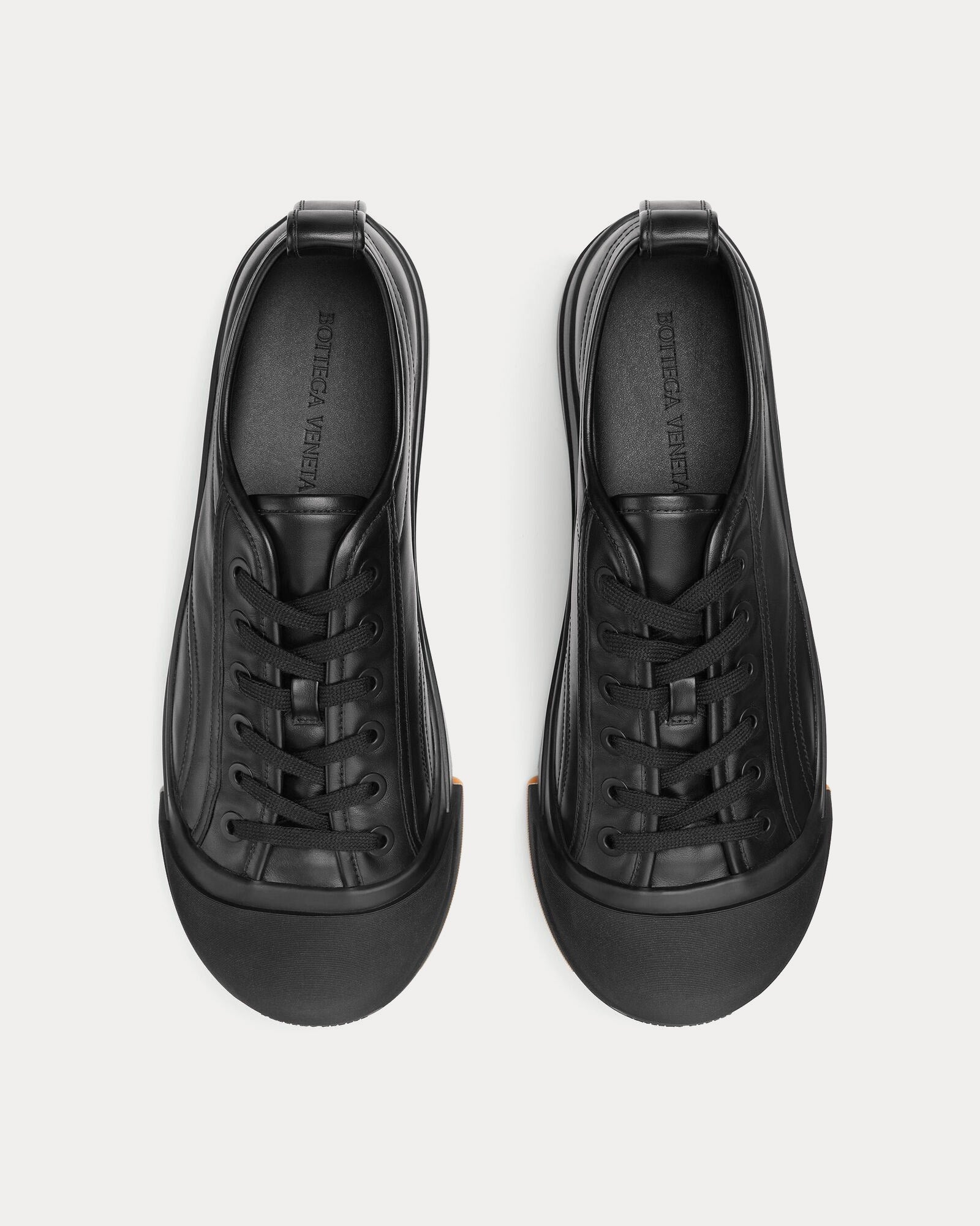 Bottega Veneta Vulcan Calfskin Leather Black Low Top Sneakers - 2