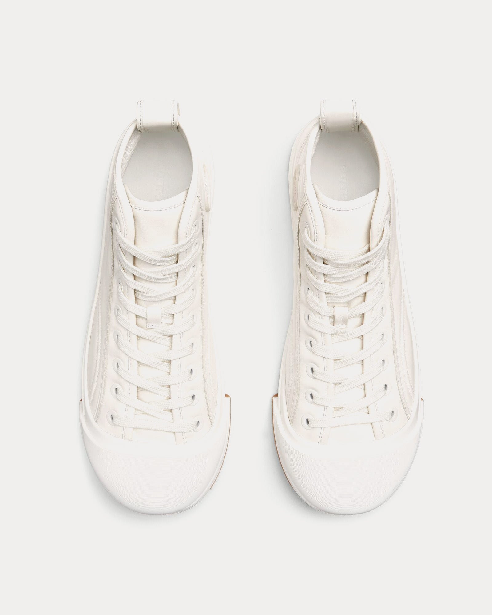 Bottega Veneta Vulcan Calfskin Leather Optic White High Top Sneakers - 2