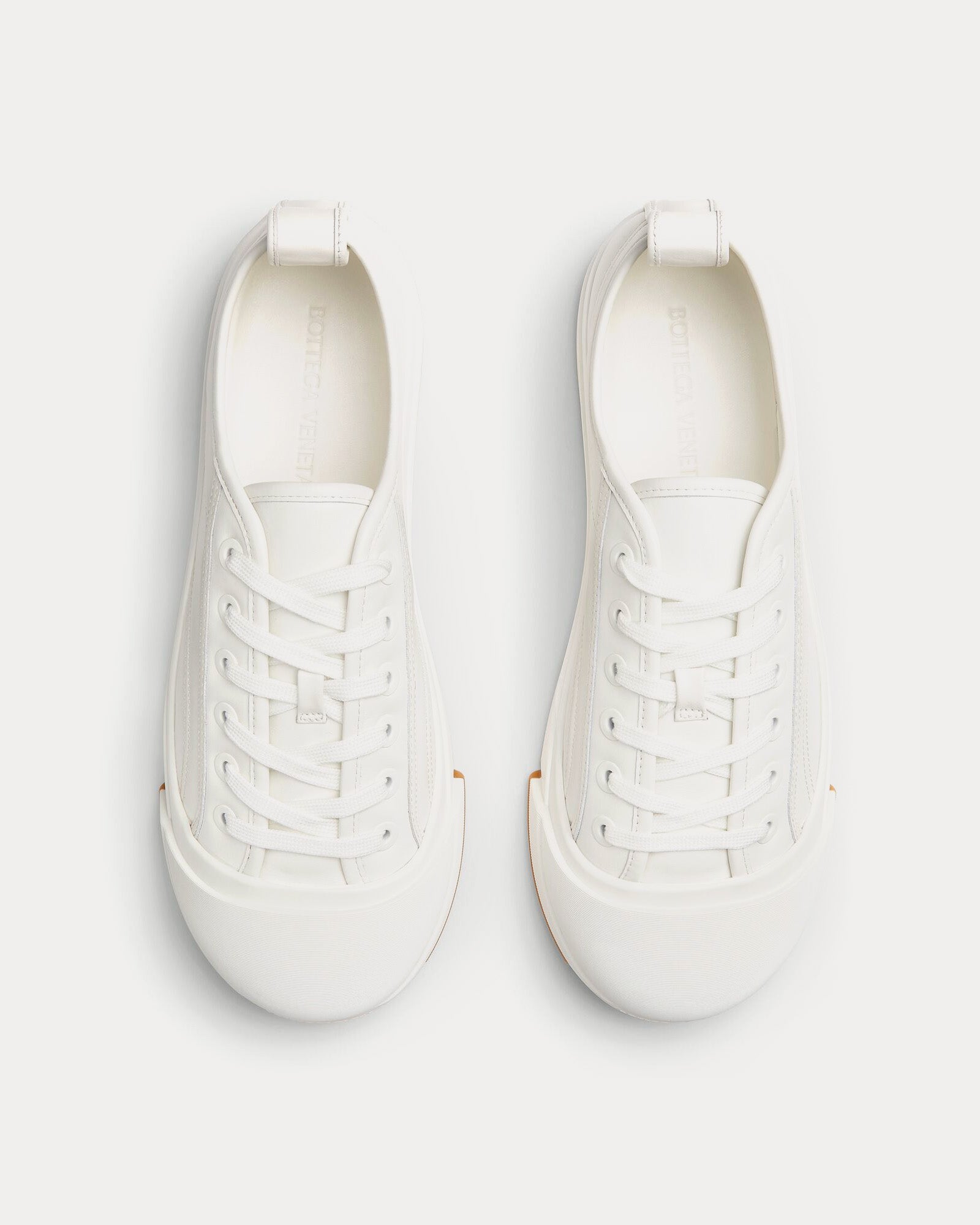 Bottega Veneta Vulcan Calfskin Leather Optic White Low Top Sneakers - 2