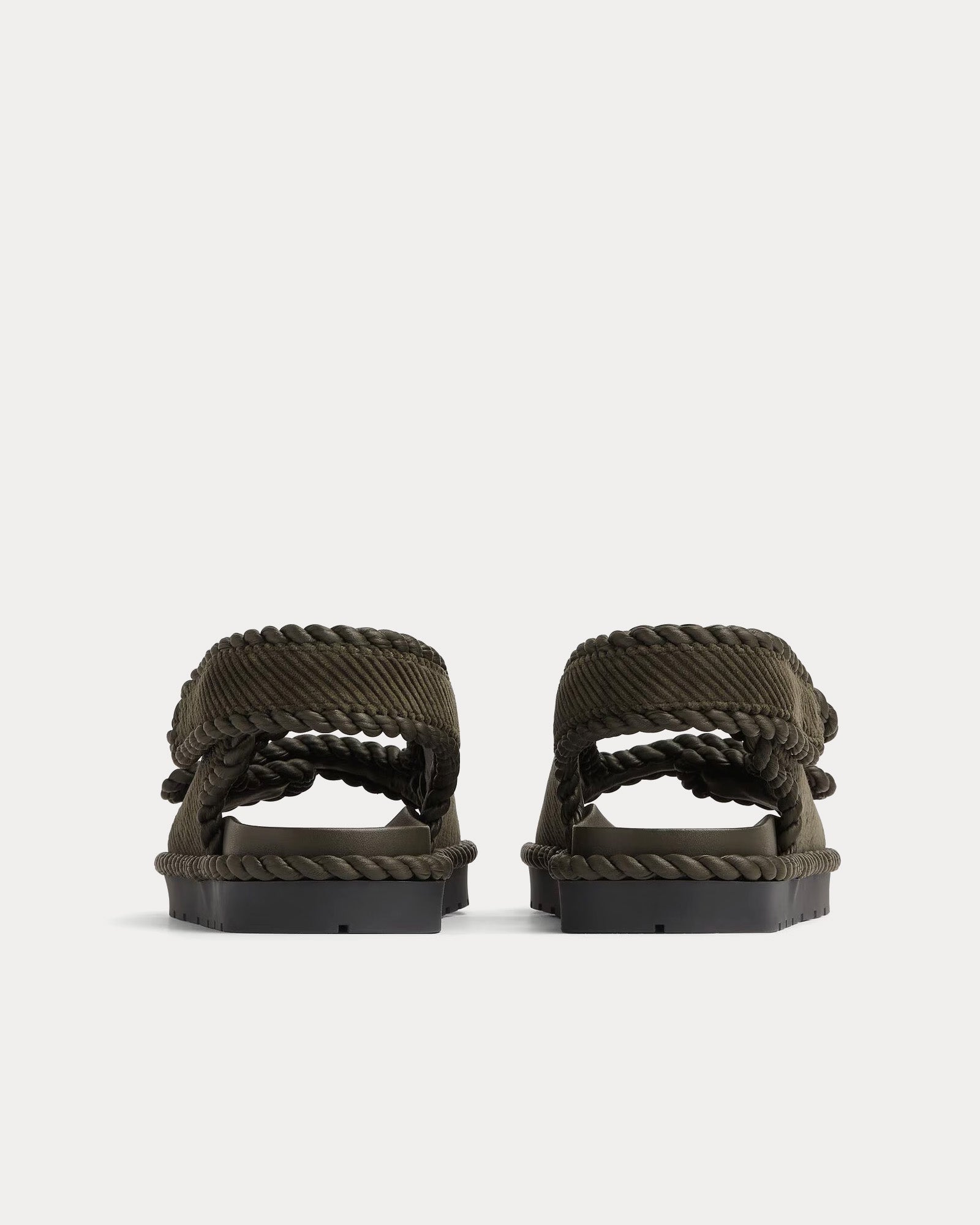 Bottega Veneta Jack Flat Khaki Sandals - 3