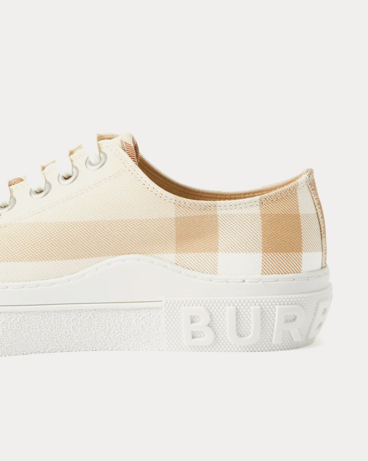 Burberry Check Cotton Soft Fawn Low Top Sneakers - 3