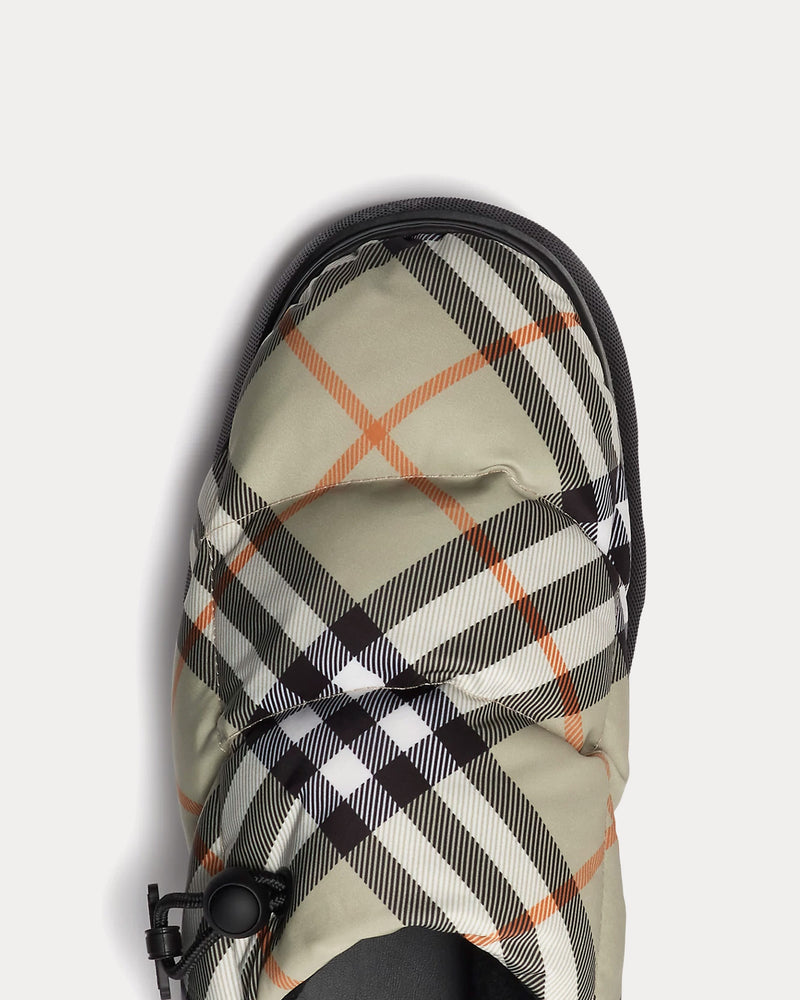 Burberry Check Pillow Nylon Blend Light Sage Mules - 5