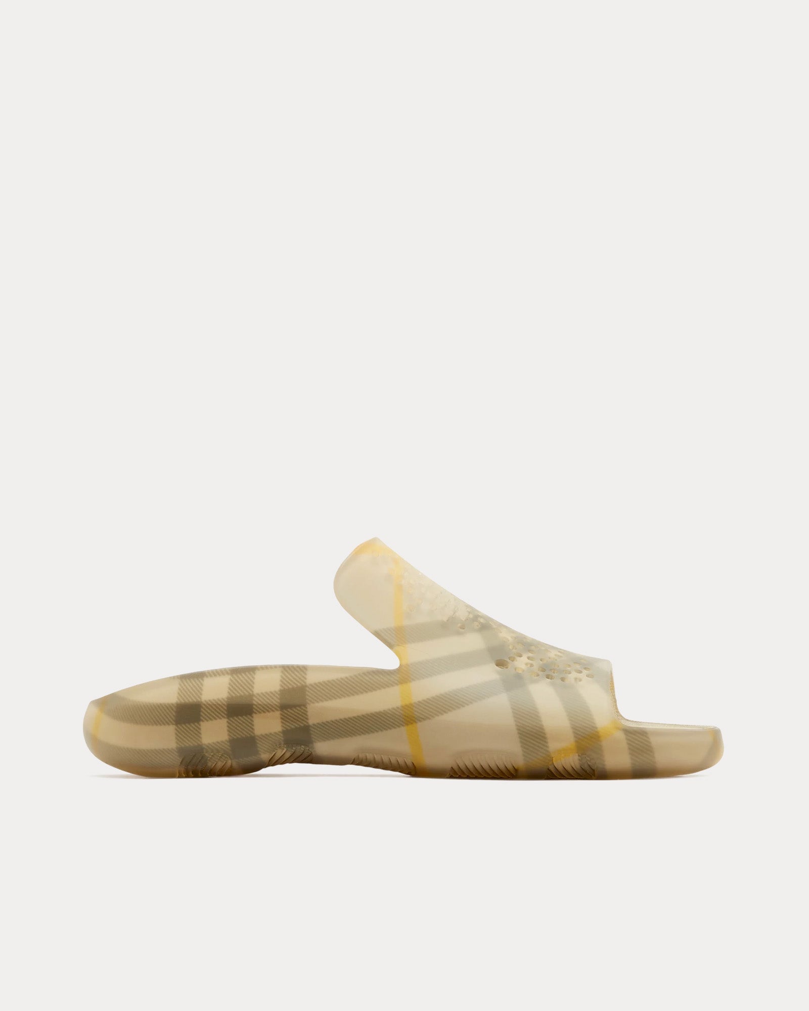 Burberry Check Stingray Rubber Wheat Slides - 1