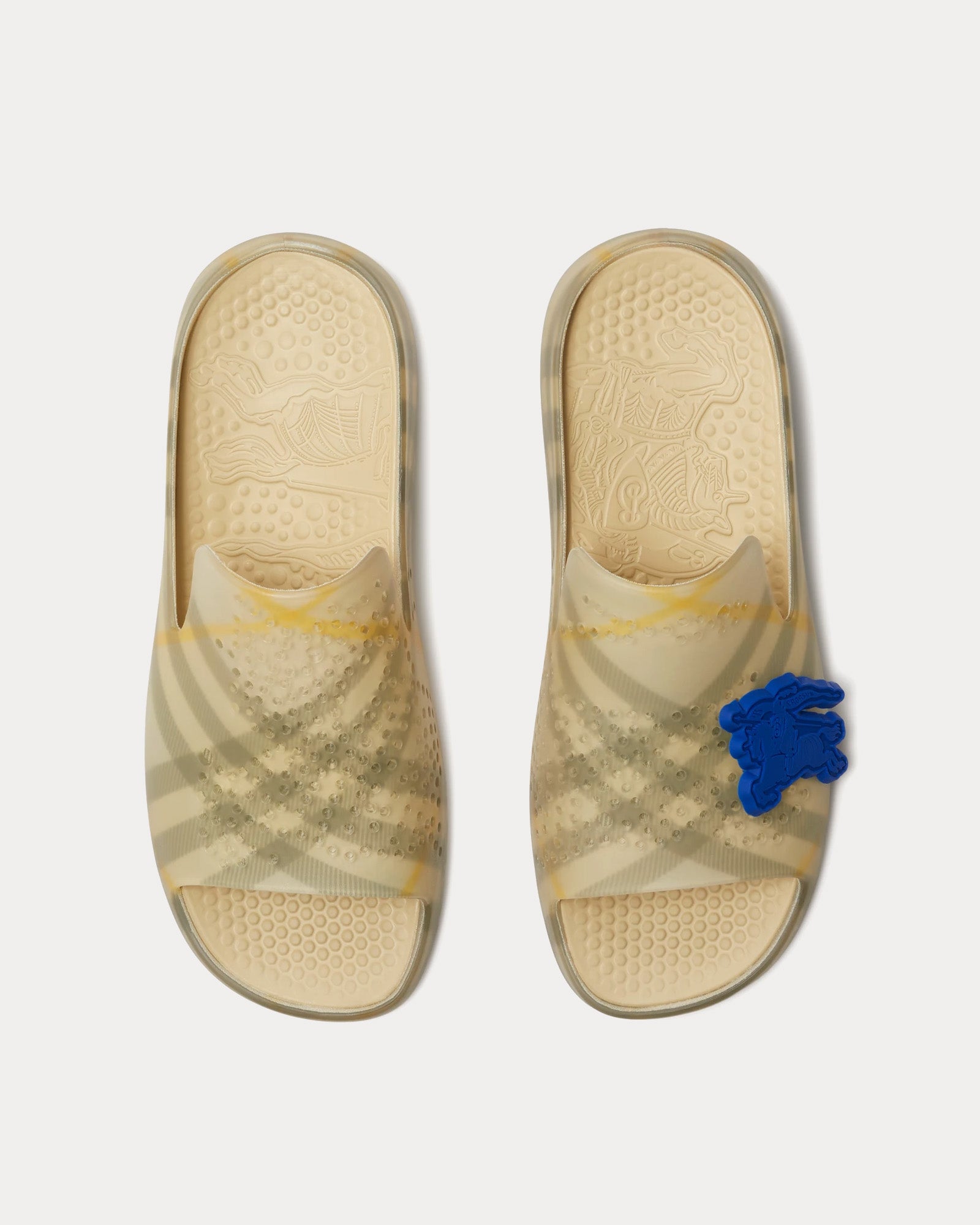 Burberry Check Stingray Rubber Wheat Slides - 2