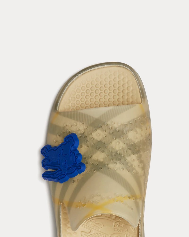 Burberry Check Stingray Rubber Wheat Slides - 4