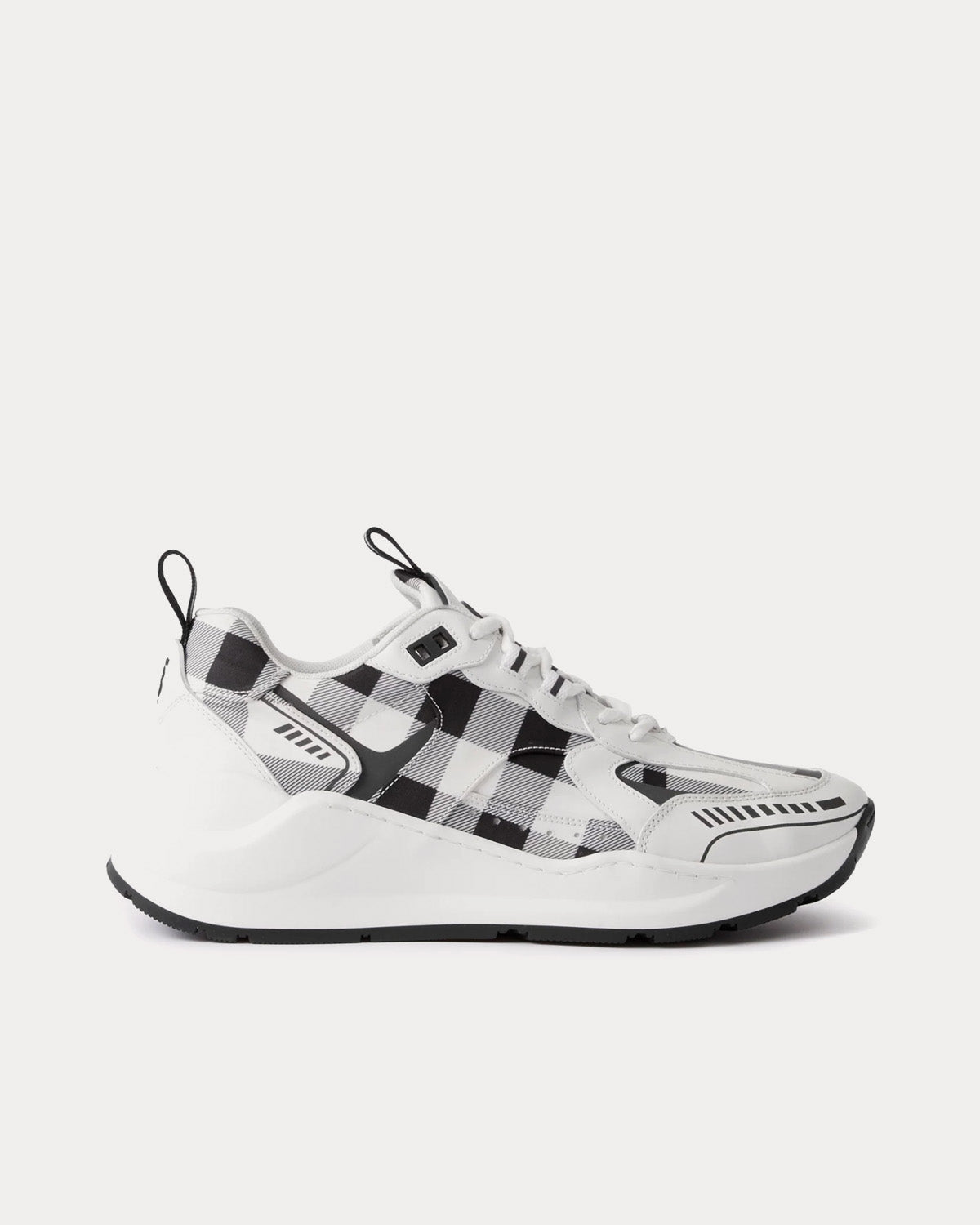 Burberry Check, Suede & Leather Black / White Low Top Sneakers - 1