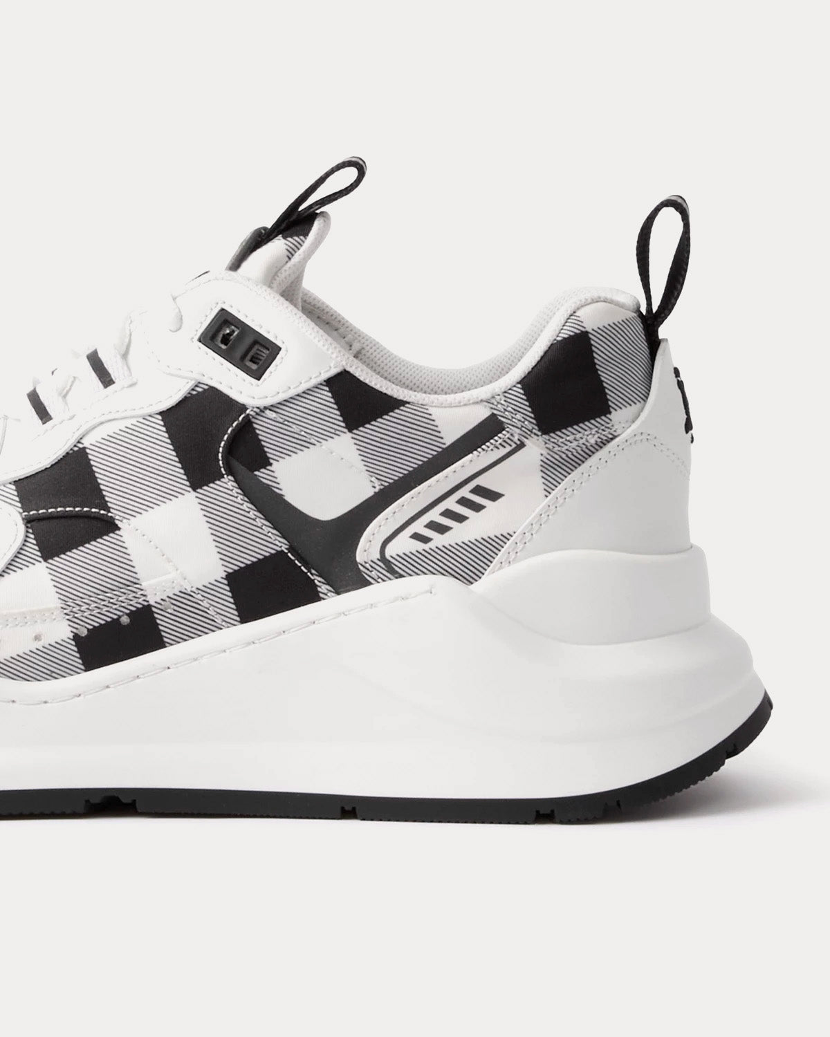 Burberry Check, Suede & Leather Black / White Low Top Sneakers - 3