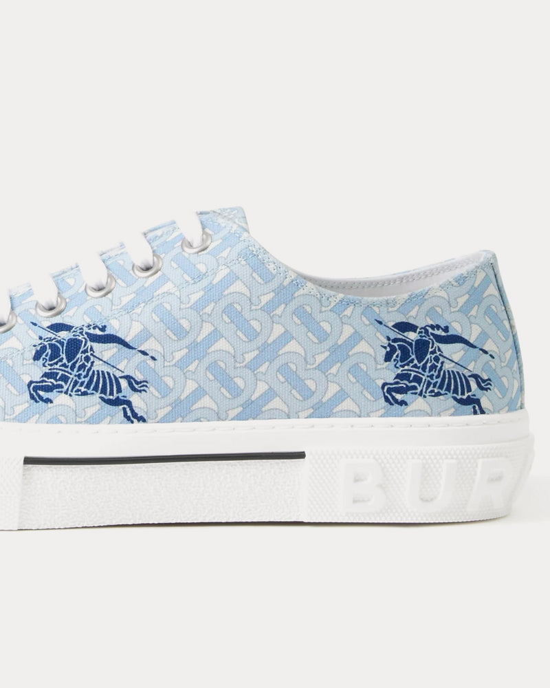 Burberry EKD Monogram Cotton Pale Blue Low Top Sneakers - 3