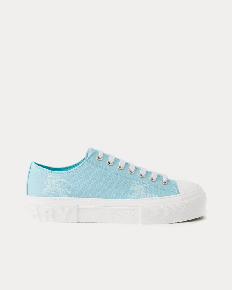 Burberry EKD Print Cotton Pale Blue Low Top Sneakers - 1