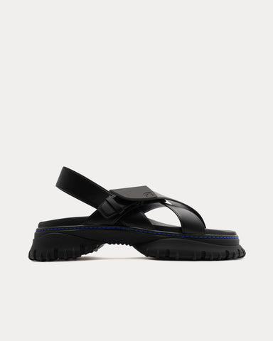 Burberry Pebble Leather Black Sandals