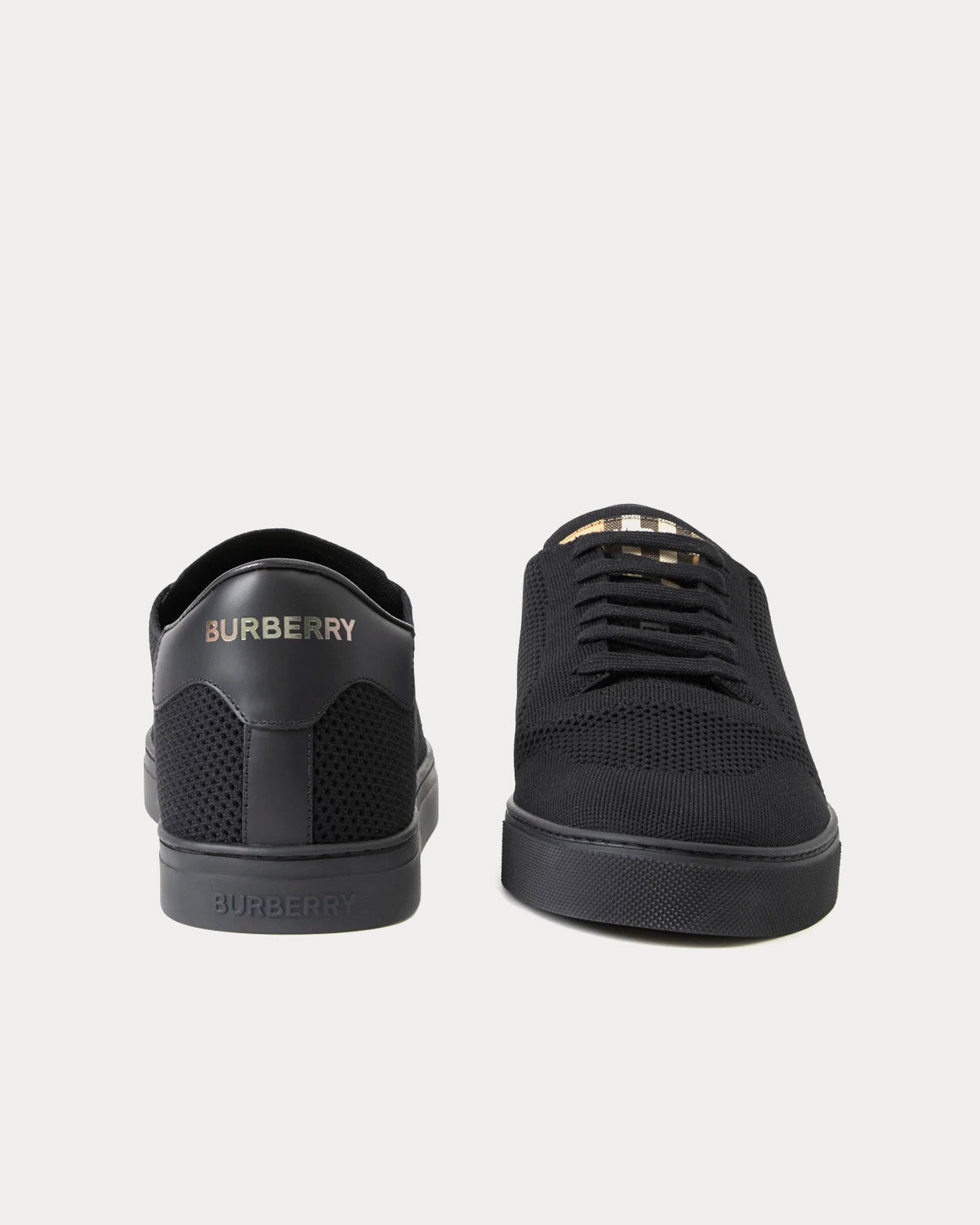 Burberry Nylon, Leather & Cotton Black Low Top Sneakers - 2