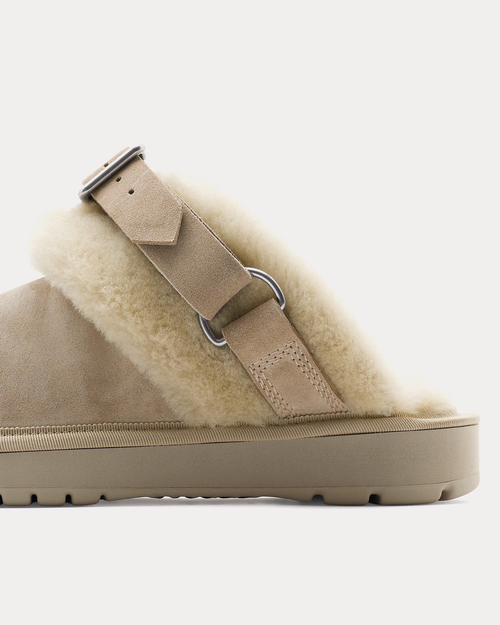 Burberry Chubby Suede & Shearling Hunter Mules - 4