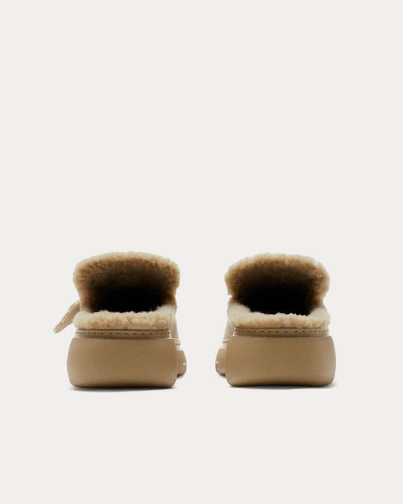 Burberry Stony Suede & Shearling Clay Mules - 3