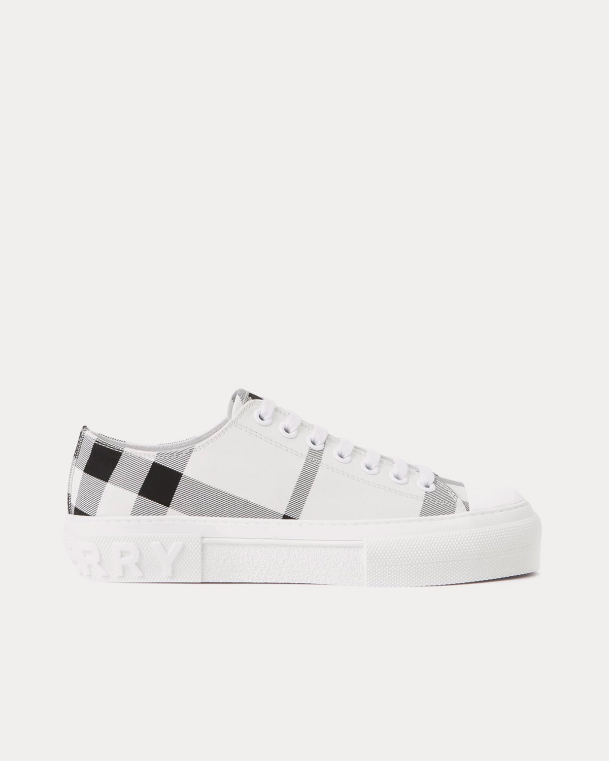 Burberry Check Cotton Black / White Low Top Sneakers - 1