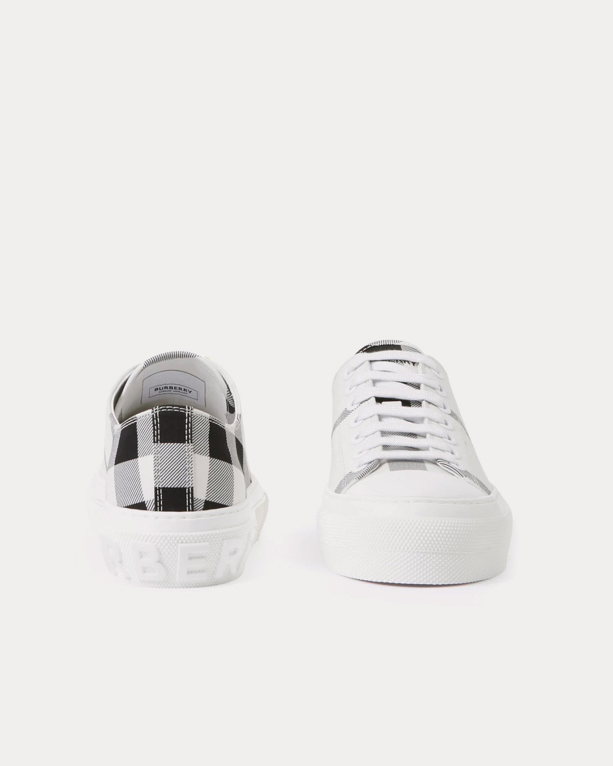 Burberry Check Cotton Black / White Low Top Sneakers - 2