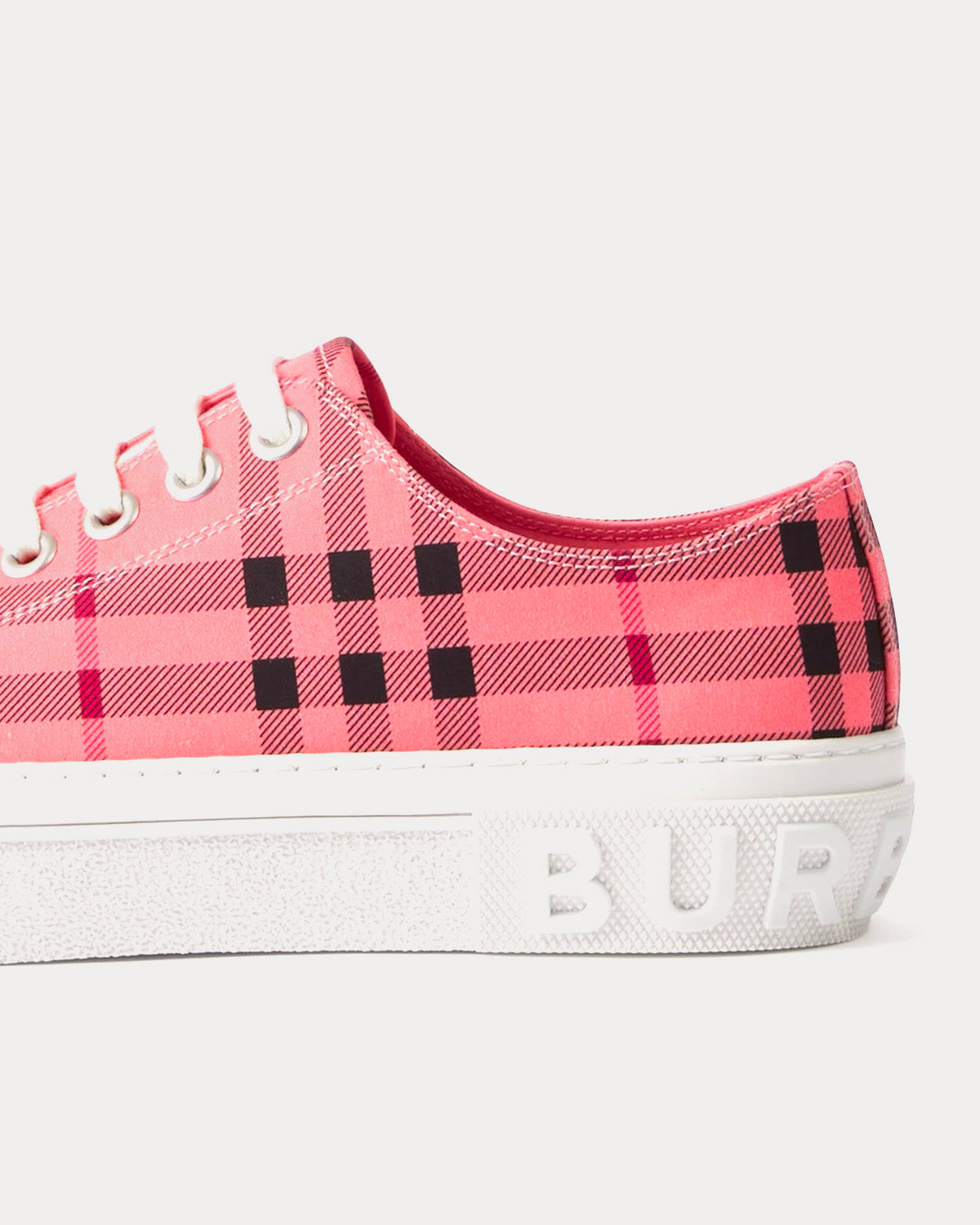 Burberry Check Cotton Bubblegum Pink Low Top Sneakers - 3