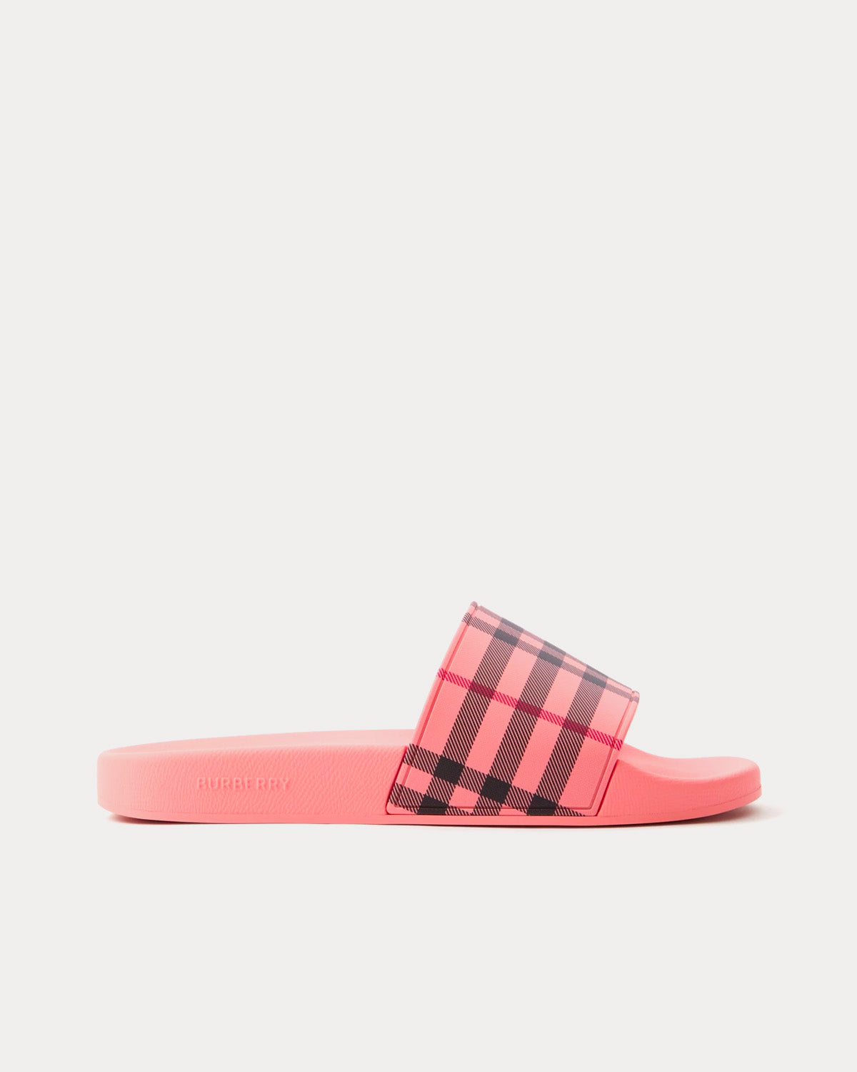 Burberry Check Print Candy Pink Slides - 1