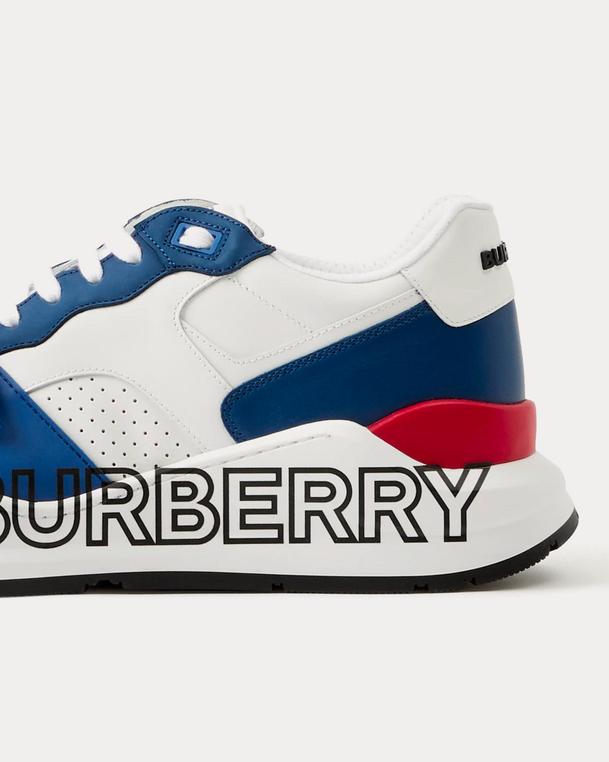 Burberry Logo Print Leather Navy / Red / White Low Top Sneakers - 3