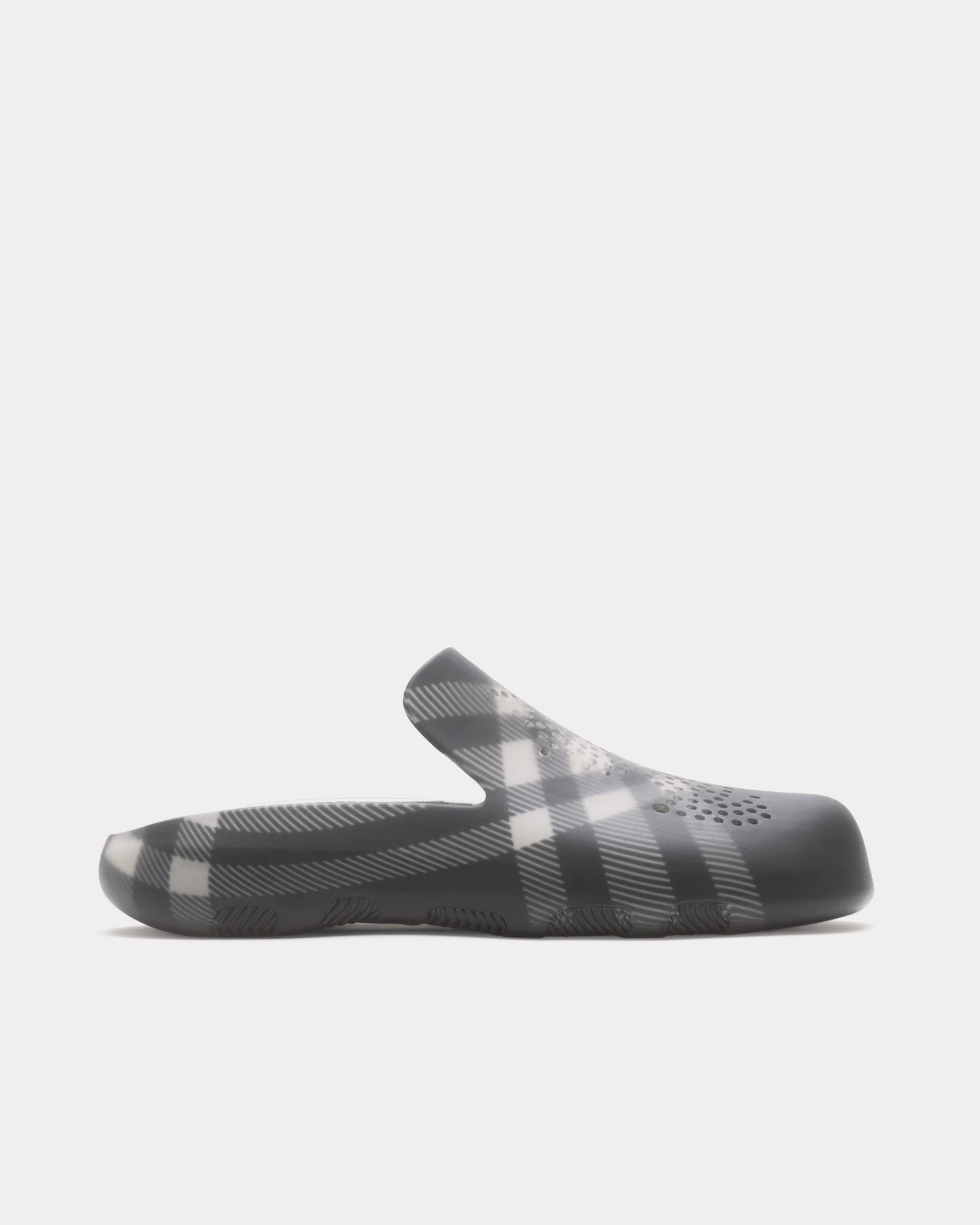 Burberry Check Rubber Stingray Black Clogs - 1