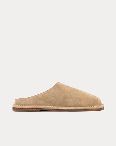 Buttero Capalbio Suede Beige / Brown Mules