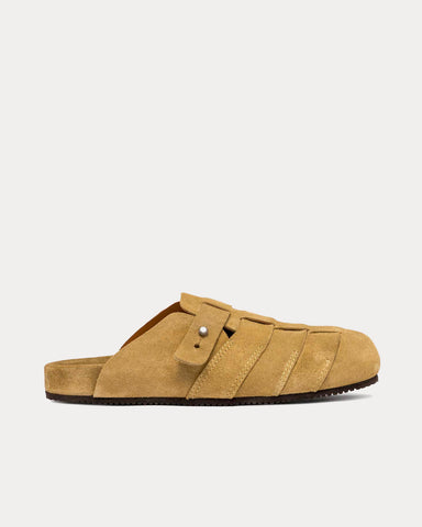 Buttero Glamping Suede Mustard Yellow Mules