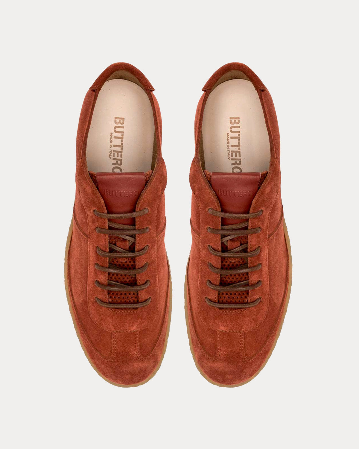 Buttero Crespo Rust Red Suede Low Top Sneakers - 2