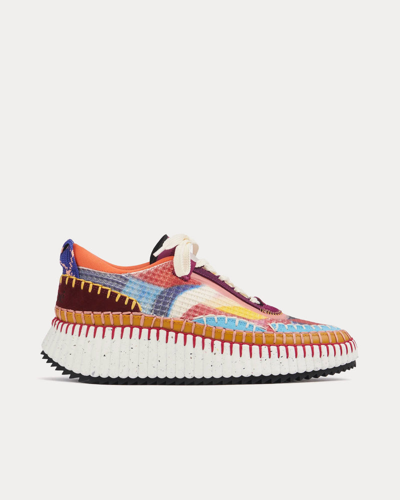 Chloé x Caroline Denervaud Nama Multi Red Low Top Sneakers - 1